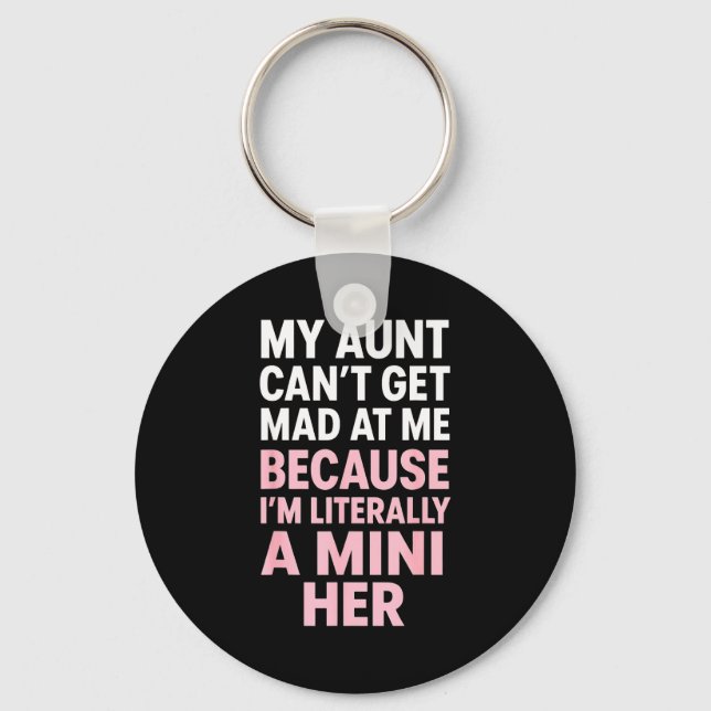 Funny Aunt Niece Mini Her Matching Family Quote  Schlüsselanhänger (Vorderseite)