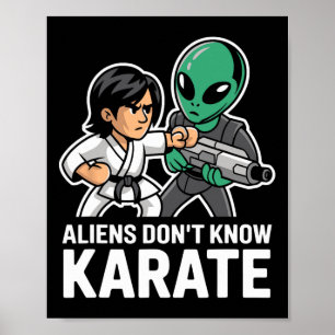 Funny Außerirdischen Karate Comt Gift Martial Arts Poster