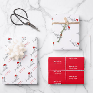 Funny Aussie Shark Xmas Card Geschenkpapier Set