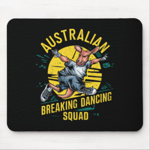 Funny Australian Break Dancing Squad Kangaroo Mousepad