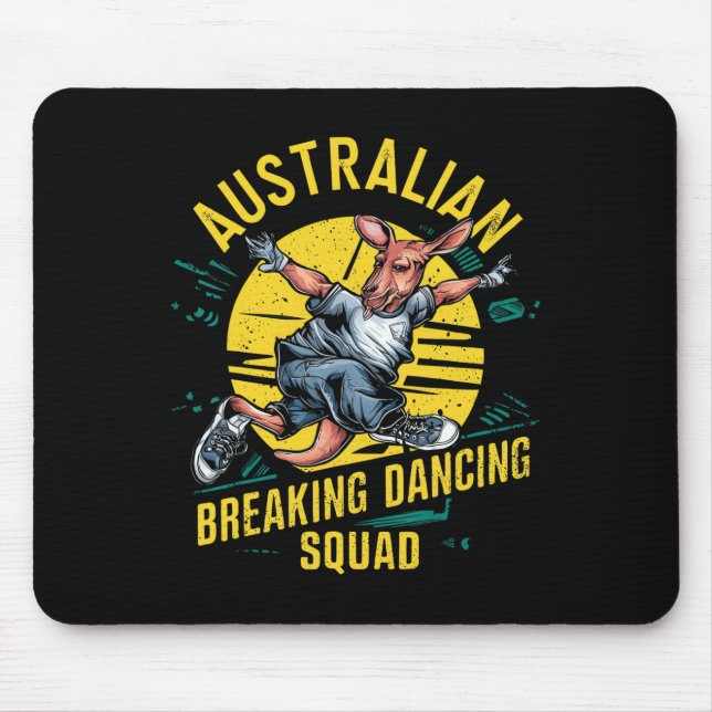 Funny Australian Break Dancing Squad Kangaroo Mousepad (Vorne)