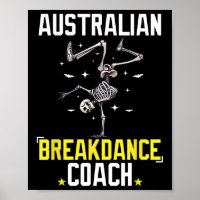 Funny Australian Breakdance Coach Skeleton Hallowe