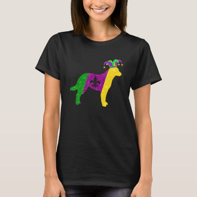 Funny Australian Cattle Dog Mardi Gras Party Mask  T-Shirt (Vorderseite)