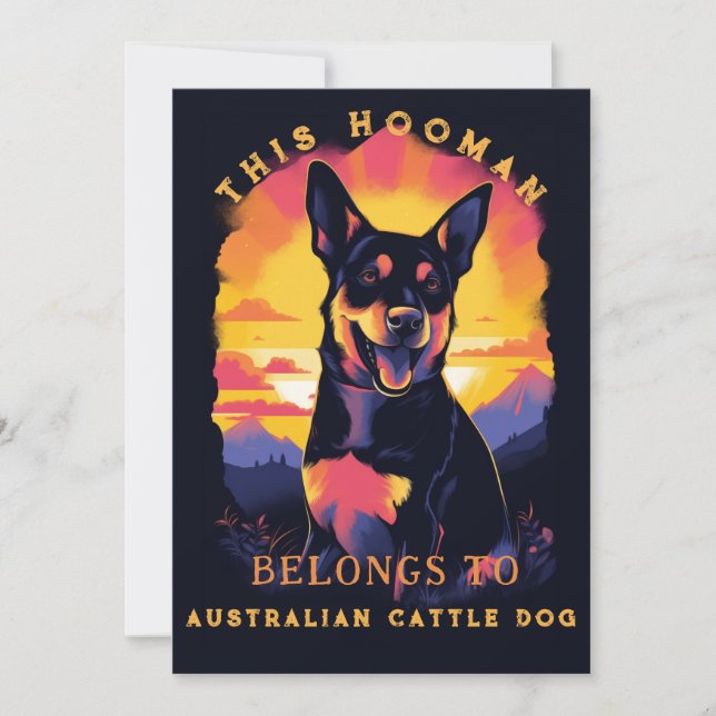 Funny Australian Cattle Dog Parent Personalisiert Ankündigung (Vorderseite)