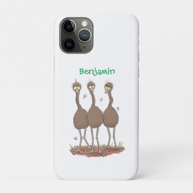 Funny Australian emu trio Cartoon Illustration Case-Mate iPhone Hülle (Rückseite)