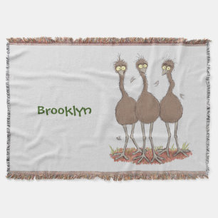 Funny Australian emu trio Cartoon Illustration Decke