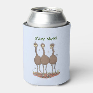 Funny Australian emu trio Cartoon Illustration Dosenkühler