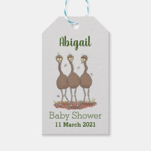 Funny Australian emu trio Cartoon Illustration Geschenkanhänger