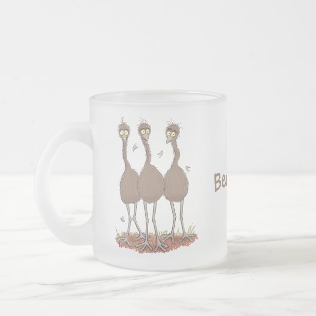 Funny Australian emu trio Cartoon Illustration Mattglastasse (Links)