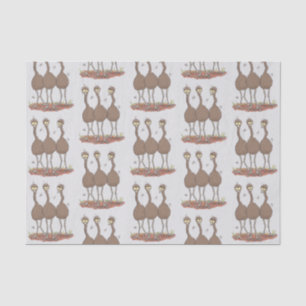 Funny Australian emu trio Cartoon Illustration Seidenpapier