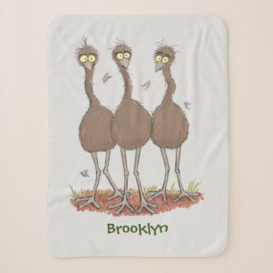 Funny Australian emu trio Cartoon Illustration Sherpadecke