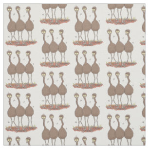 Funny Australian emu trio Cartoon Illustration Stoff