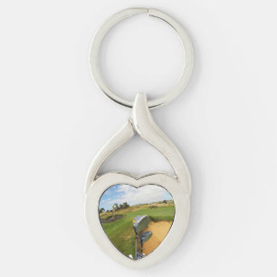 Funny Australian Golf Design, Metal Keyring Schlüsselanhänger