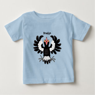 Funny Australian Magpie Cartoon Illustration Baby T-shirt