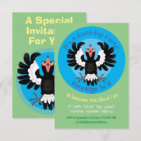 Funny Australian Magpie Cartoon Illustration