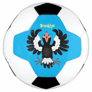 Funny Australian Magpie Cartoon Illustration Fußball