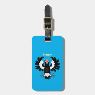 Funny Australian Magpie Cartoon Illustration Gepäckanhänger