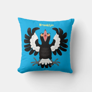 Funny Australian Magpie Cartoon Illustration Kissen