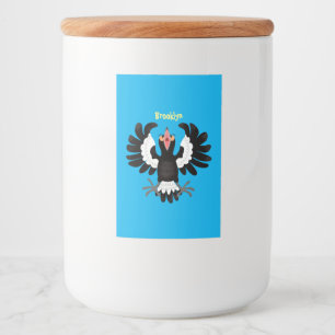 Funny Australian Magpie Cartoon Illustration Lebensmitteletikett