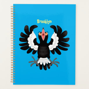 Funny Australian Magpie Cartoon Illustration Planer