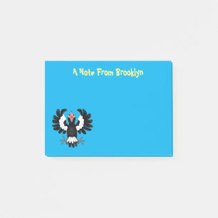 Funny Australian Magpie Cartoon Illustration Post-it Klebezettel