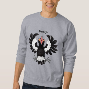 Funny Australian Magpie Cartoon Illustration Sweatshirt