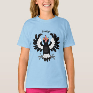 Funny Australian Magpie Cartoon Illustration T-Shirt