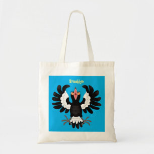 Funny Australian Magpie Cartoon Illustration Tragetasche