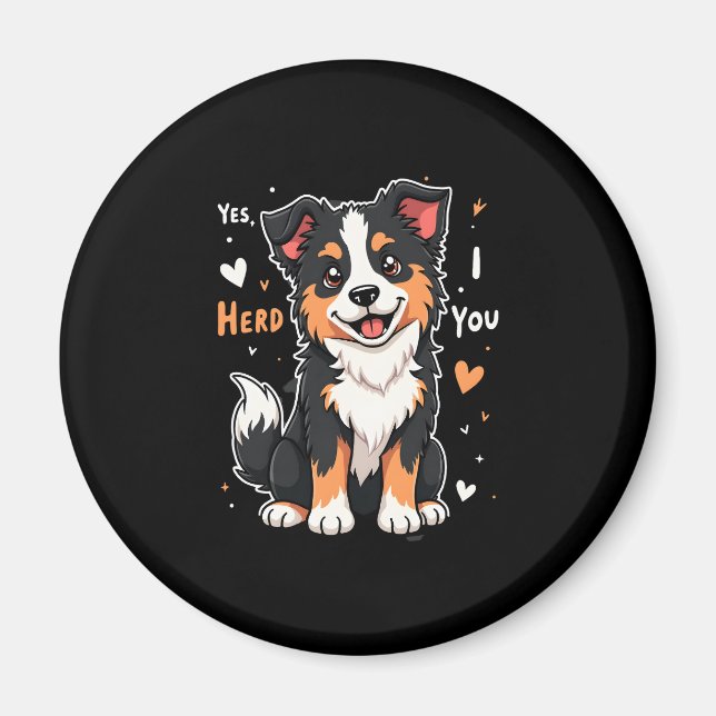 Funny Australian Shepherd Mama Gifts Aussie Yes I  Magnet (Vorne)