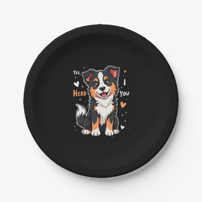 Funny Australian Shepherd Mama Gifts Aussie Yes I  Pappteller (Vorderseite)