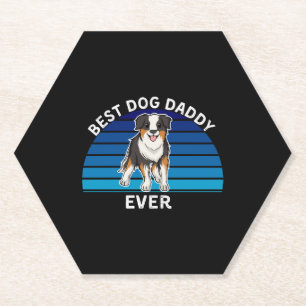 Funny Australian shepherdog best dog dad jemals Untersetzer