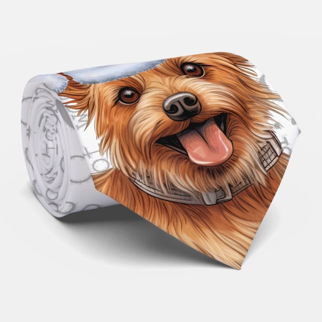 Funny Australian Terrier Christmas Dog Lover Krawatte (Gerollt)