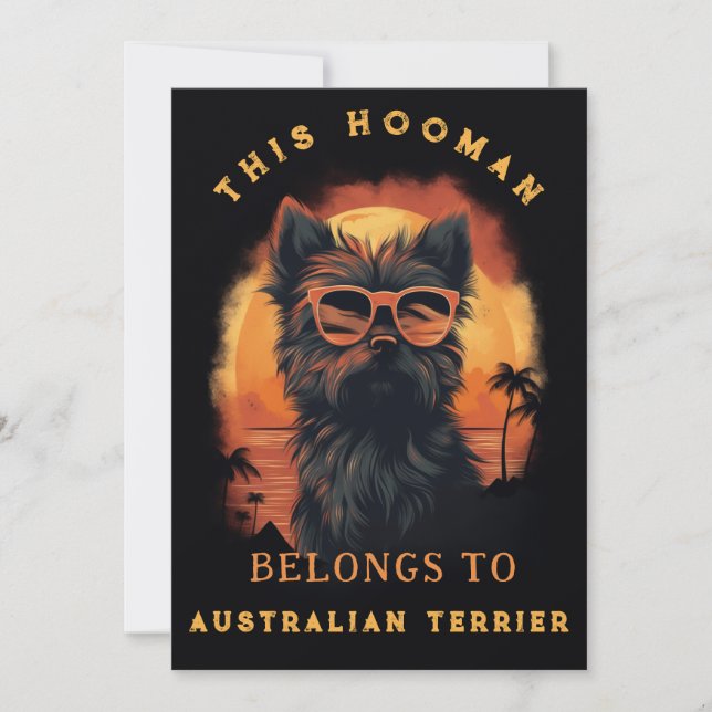 Funny Australian Terrier Dog Parent Personalisiert Ankündigung (Vorderseite)