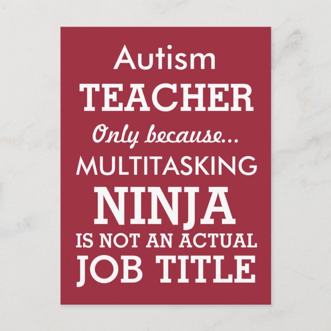 Funny Autisan Special Needs Teacher Postkarte (Vorderseite)