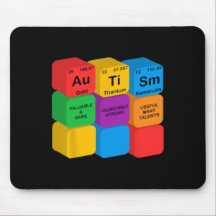 Funny Autism Awareness Elements Periodic Table Che Mousepad