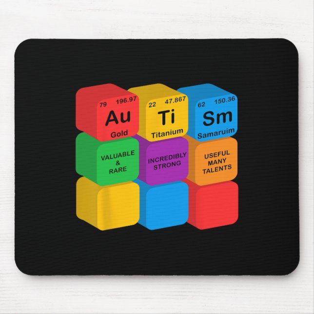 Funny Autism Awareness Elements Periodic Table Che Mousepad (Vorne)