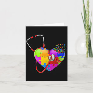 Funny Autism Awareness Nurse Autism Puzzle Stethos Karte