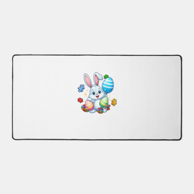Funny Autism Awareness Puzzle Easter Bunny Eggs Ki Schreibtischunterlage (Vorderseite)