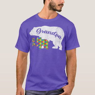 Funny Autism Bear Grandpa Shirts, Autismus Bewusst T-Shirt
