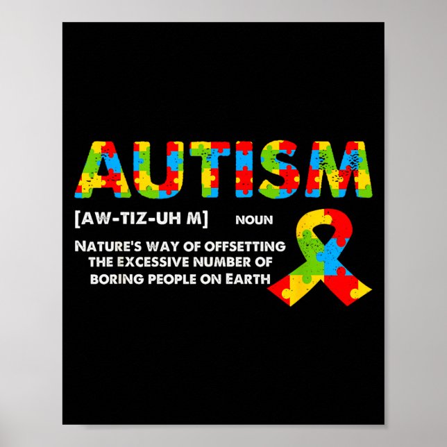 Funny Autism Definition - Autism Awareness Month  Poster (Vorne)