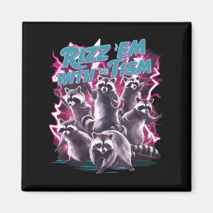 Funny Autistic Racoon Autism Meme Rizz Em mit Magnet