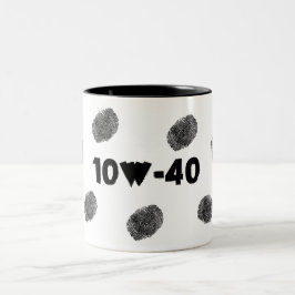Funny Auto Mechanic 10W40 Greasy Fingerprints Tass Zweifarbige Tasse