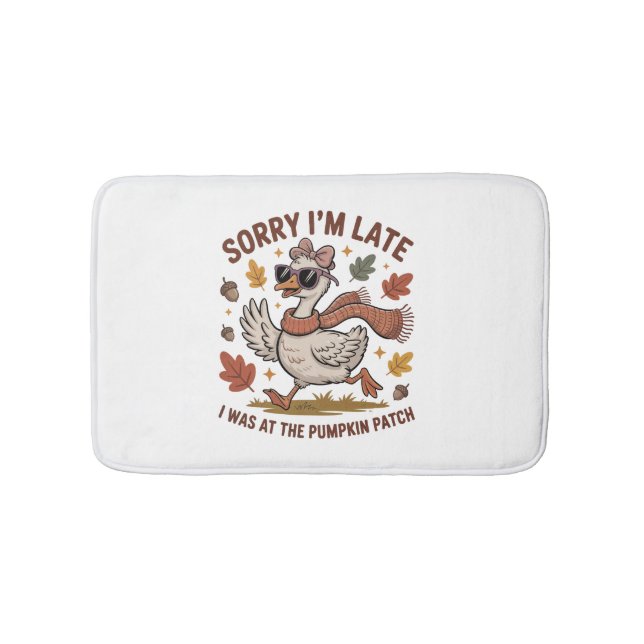 Funny Autumn Goose Badematte (Vorderseite)
