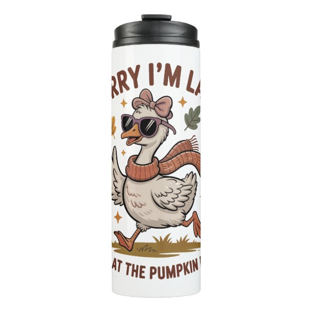 Funny Autumn Goose Thermosbecher (Vorderseite)
