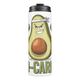 Funny Avo-Cardio Avocado Fitness Design Thermosbecher