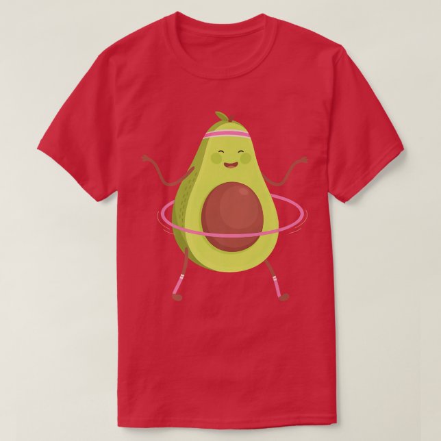 Funny avocado Doing Hula Hoop T-Shirt (Design vorne)