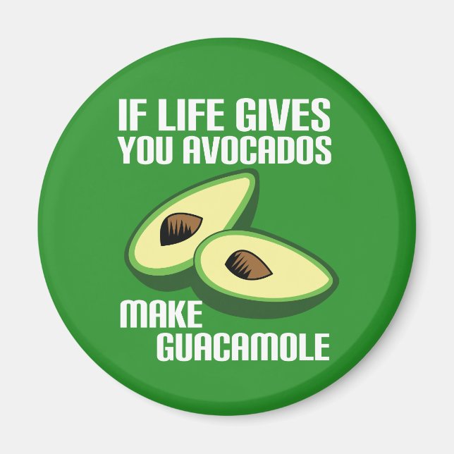Funny Avocado Life Advisor Magnet (Vorne)