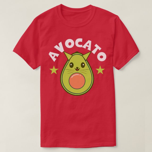 Funny Avocado Lover Avocato Guacamole Cat Lover T-Shirt (Design vorne)
