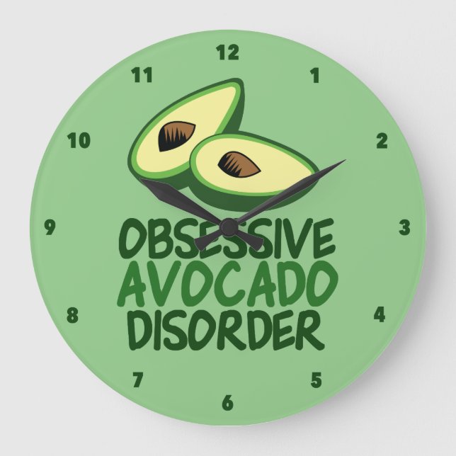 Funny Avocado Lover Kitchen Große Wanduhr (Vorderseite)