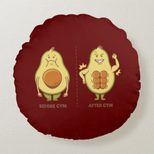 Funny Avocado, Niedliches Fruchtmeme Rundes Kissen